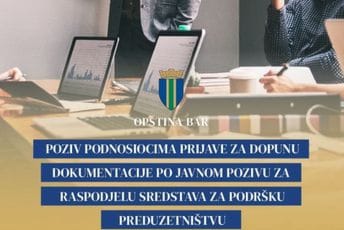 Opština Bar uputila poziv preduzetnicima: Dopunite dokumentaciju da biste dobili sredstva za podršku
