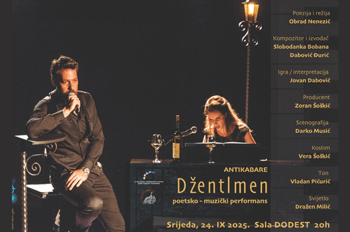 Antikabare „Džentlmen” u srijedu u podgoričkom KIC-u